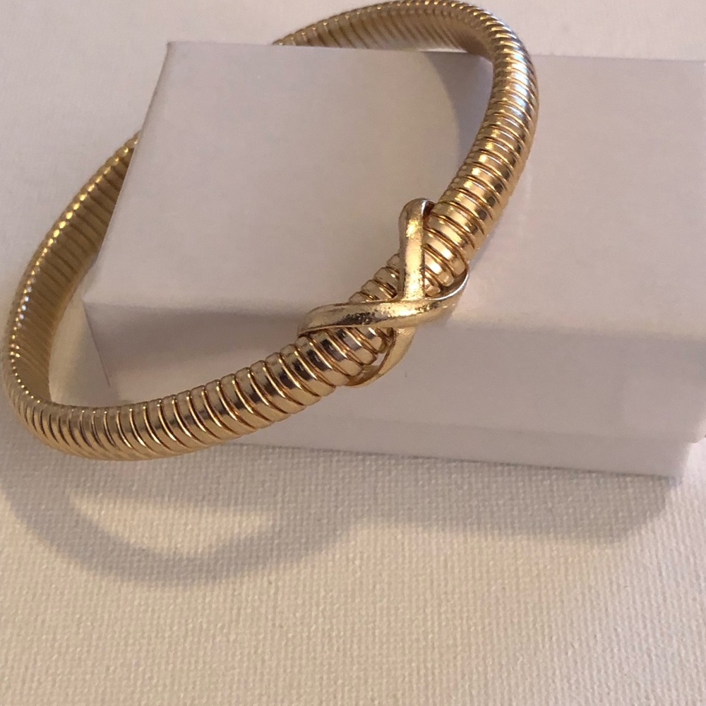 Gold Knot Bangle Bracelet